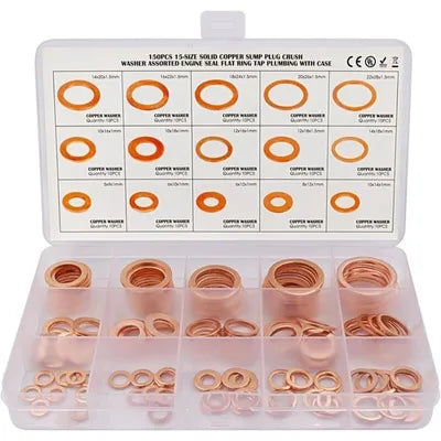 150pcs Rondelle Cuivre Joint Vidange Assortiment Kit